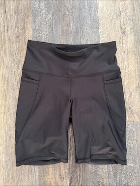 Old Navy Black High-Rise Bike Shorts with Side Pockets